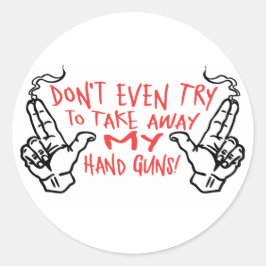 Mijn handse Pistolen Ronde Sticker