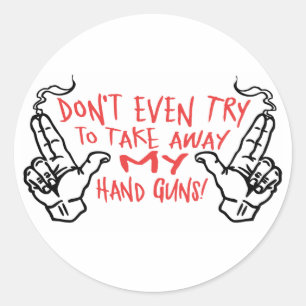 Mijn handse Pistolen Ronde Sticker