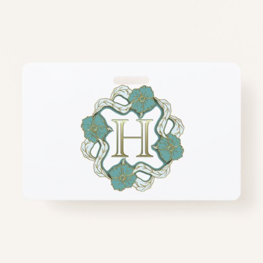 Mijn handtekening met de letter h, badge (Voorkant)