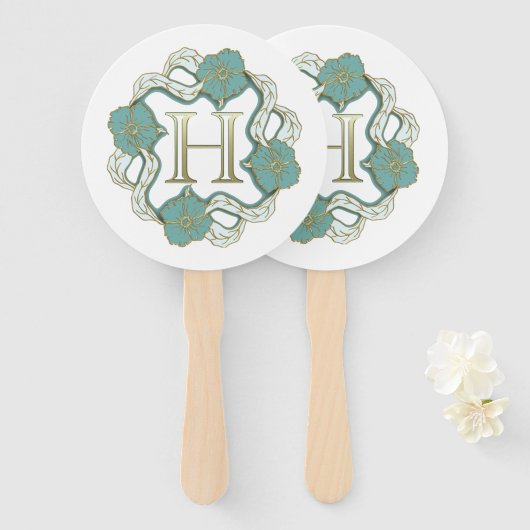 Mijn handtekening met de letter H Handwaaier (Voorkant en achterkant)