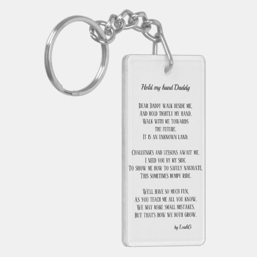 Mijn handvader gedicht van Toddler PHOTO Gift Sleutelhanger (Voorkant Links)