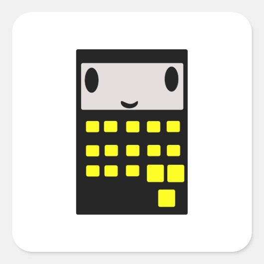 Mijn Happy Calculator Vierkante Sticker (Voorkant)