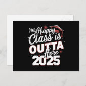 Mijn Happy Class is hier uit 2025 senior Afstudere Briefkaart (Voorkant / Achterkant)