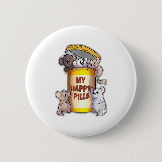 Mijn Happy Pills Ronde Button 5,7 Cm (Voorkant)