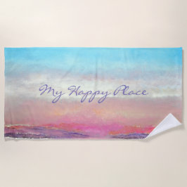 Mijn Happy Place Beach pasta Sunset Beach Towel Strandlaken