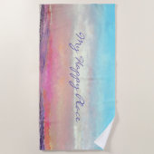 Mijn Happy Place Beach pasta Sunset Beach Towel Strandlaken (Voorkant)