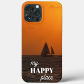 Mijn HAPPY Place Beauful Ocean Sunset & Sailboat Case-Mate iPhone Case (Achterkant)