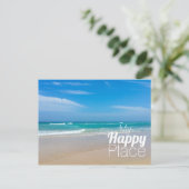 Mijn Happy Place Blue Ocean Briefkaart (Staand voorkant)