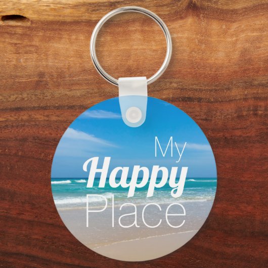 Mijn Happy Place Blue Ocean Sleutelhanger (Voorkant)