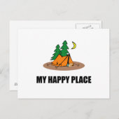 Mijn Happy Place Camping Tent Briefkaart (Voorkant / Achterkant)