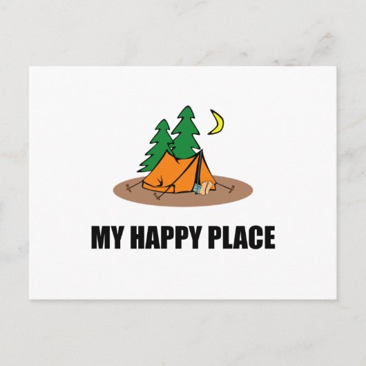 Mijn Happy Place Camping Tent Briefkaart (Voorkant)