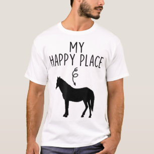 Mijn Happy Place Horse Lover geeft paardenrugrol T-shirt