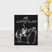 Mijn Happy Place Horse Lover Horseback Riding Eque Kaart (Gele Bloem)