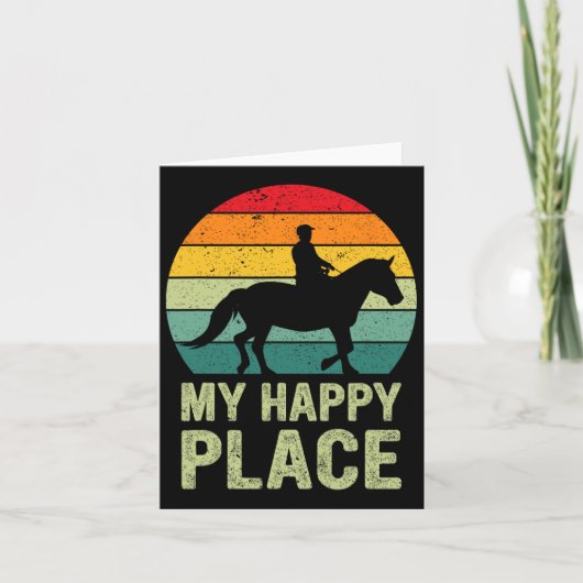 Mijn Happy Place Horse Lover Horseback Riding Eque Kaart (Voorkant)