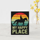 Mijn Happy Place Horse Lover Horseback Riding Eque Kaart (Gele Bloem)