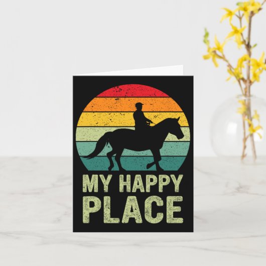 Mijn Happy Place Horse Lover Horseback Riding Eque Kaart (Gele Bloem)