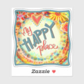 Mijn Happy Place Leuke Trendy Inspirativity Fun Sticker (Vel)