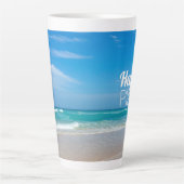 Mijn Happy Place | Mooie strand foto Latte Mok (Voorkant)