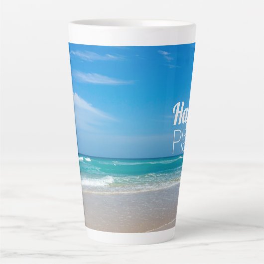 Mijn Happy Place | Mooie strand foto Latte Mok (Voorkant)