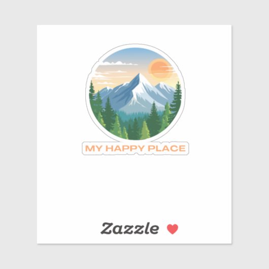 Mijn Happy Place Mountain Sweatshirt Sticker (Vel)