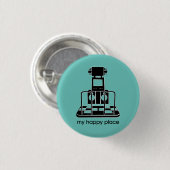 Mijn Happy Place Ronde Button 3,2 Cm (Voorkant /achterkant)