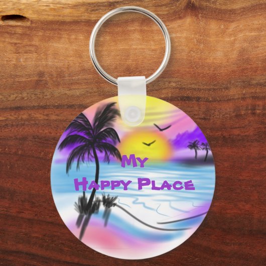 Mijn Happy Place Sleutelhanger (Voorkant)