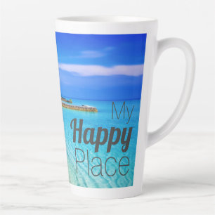 Mijn Happy Place Tropische strand foto Latte Mok