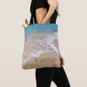 Mijn Happy Place-turquoise oceaan en strand Tote Bag (Dichtbij)