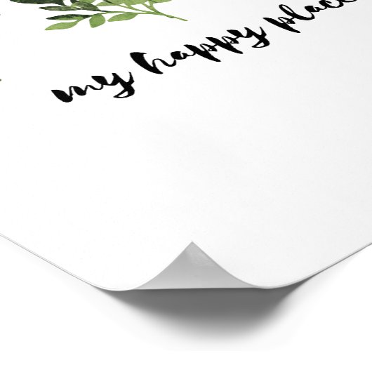 Mijn Happy Place Waterverf Botanical Print (Hoek)