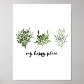 Mijn Happy Place Waterverf Botanical Print (Voorkant)