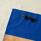 Mijn Happy Place Waterverf en Ink Illustratie Strandlaken (In situ)