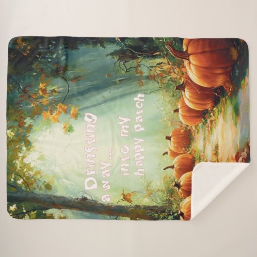 Mijn Happy Pumpkin Patch Large Sherpa Deken (Voorkant (horizontaal))