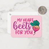 Mijn hart beest Funny Pun Cute Valentijnsdag Notitiekaartje (Voorkant / Achterkant in situ)