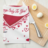 Mijn hart behoort alleen tot jou! Rode harten Theedoek (Quarter Fold)