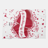 Mijn hart behoort alleen tot jou! Rode harten Theedoek (Horizontaal)