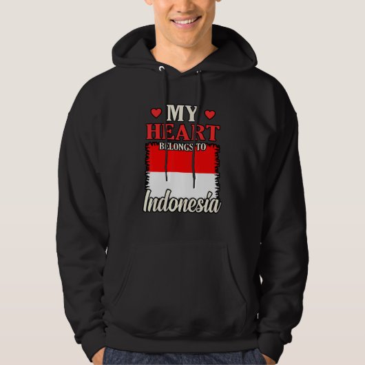 Mijn hart behoort Indonesië toe Hoodie (Voorkant)
