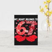 Mijn hart behoort toe aan 67 Valentijnsdag Six Sev Kaart (Gele Bloem)