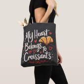 Mijn hart behoort toe aan Croissant Patery Lovers Tote Bag (Dichtbij)