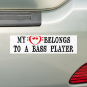Mijn hart behoort toe aan een basgitarist bumpersticker (Op auto)