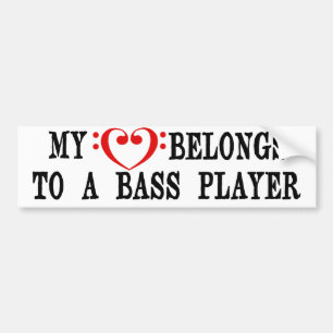 Mijn hart behoort toe aan een basgitarist bumpersticker