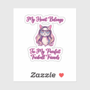 Mijn hart behoort toe aan mijn perfecte bolharige  sticker