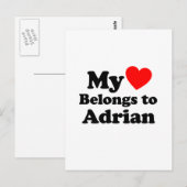 Mijn hart behoort tot Adrian Briefkaart (Voorkant / Achterkant)
