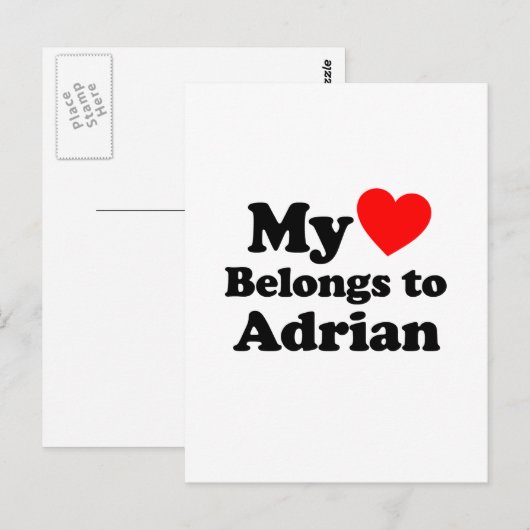 Mijn hart behoort tot Adrian Briefkaart (Voorkant / Achterkant)
