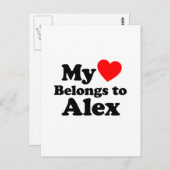 Mijn hart behoort tot Alex Briefkaart (Voorkant / Achterkant)