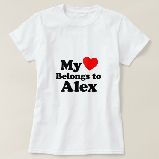 Mijn hart behoort tot Alex T-shirt (Design voorkant)