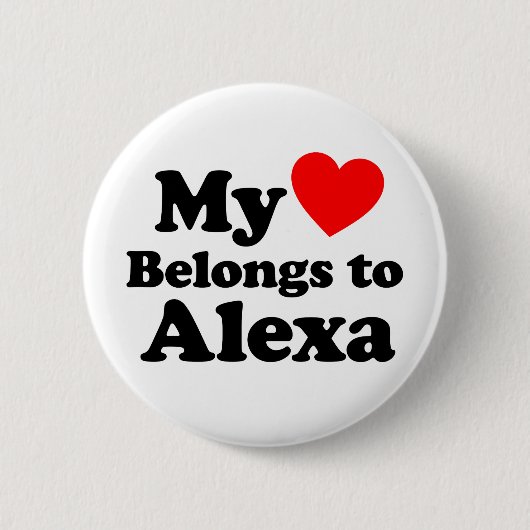 Mijn hart behoort tot Alexa Ronde Button 5,7 Cm (Voorkant)