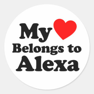 Mijn hart behoort tot Alexa Ronde Sticker