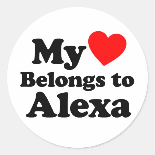 Mijn hart behoort tot Alexa Ronde Sticker (Voorkant)