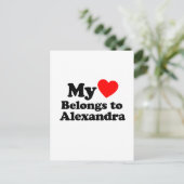 Mijn Hart behoort tot Alexandra Briefkaart (Staand voorkant)