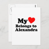 Mijn Hart behoort tot Alexandra Briefkaart (Voorkant / Achterkant)